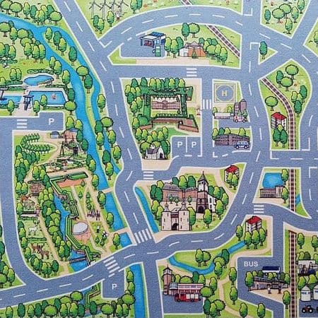 Spielteppich mit dem Stadtplan von Jülich