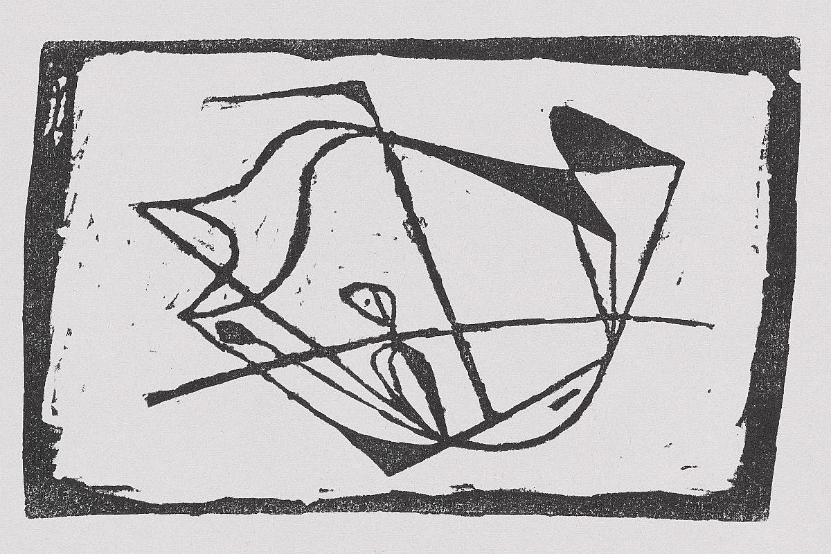 Hans Jaenisch - Odysseus, Linolschnitt 1949, Museum Zitadelle Jülich
