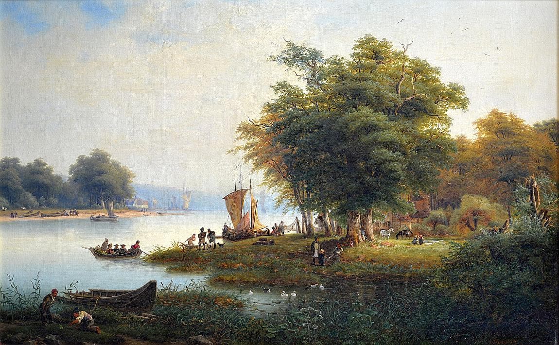 Franz Hengsbach - Bewaldete Rheinlandschaft